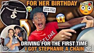Download Lagu GOING DRIVING FOR MY FIRST TIME AND GAVE STEPHANIE A CHAIN FOR HER BIRTHDAY 🤯!!! MP3