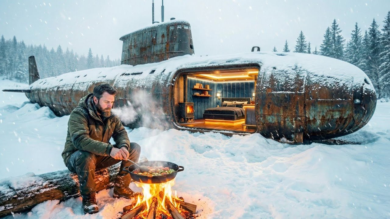 Surviving the Blizzard: I Built a Luxury 5-Star Submarine in Heavy Snowfall! ❄️🚢