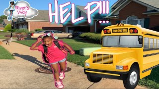 Little Girl Gets Attacked Getting Off The Bus Skit Pretend Play Rivers Way