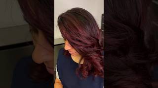 No bleach red brown burgundy balayage transformation #hairtok