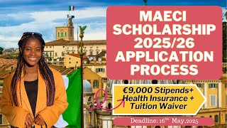 ITALIAN GOVERNMENT FULLY FUNDED SCHOLARSHIP 2025 APPLICATION PROCESS| €9,000 STIPENDS + FREE TUITION