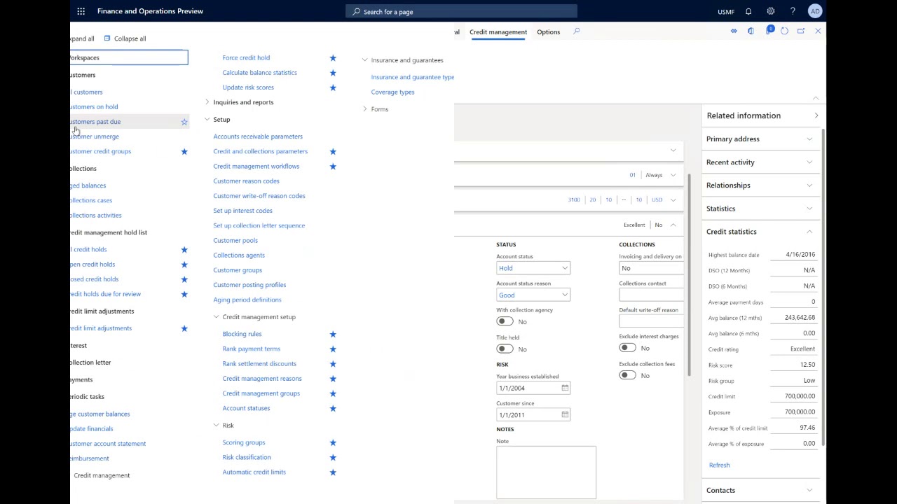 Dynamics 365 Finance Credit Management