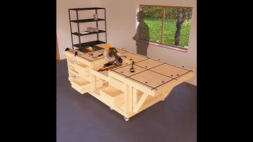 4x8 ft DIY Foldable Garage Workbench Plans – Space-Saving Design with T-Track Slots #woodworking