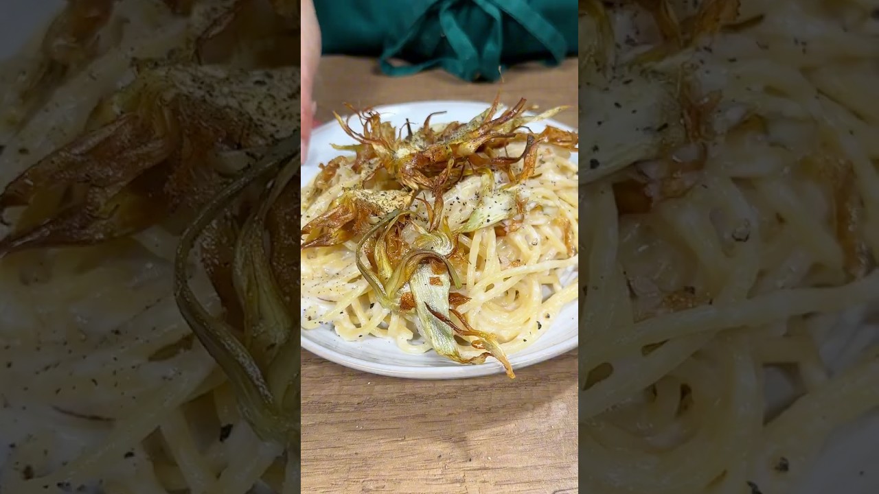 Spaghetti Cacio e Pepe con Carciofi Fritti