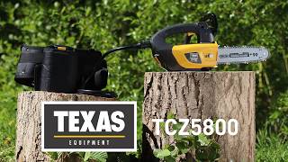 EASY PRUNING OF BRANCHES – EVEN WITH ONE HAND | TCZ5800 (58V) | TEXAS top-handle chainsaw 🇬🇧