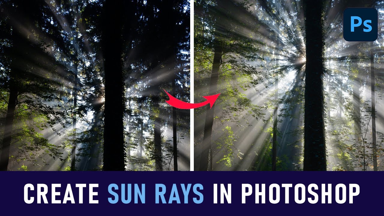 How to create sun rays in photoshop - YouTube