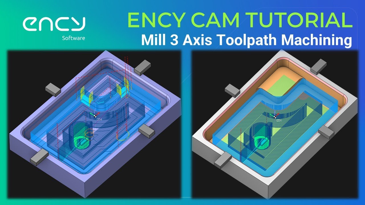 ENCY CAM Tutorial 38 | Milling 3 Axis JIG Part Toolpath Machining - YouTube