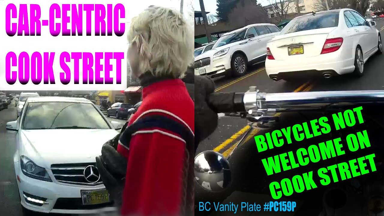 Car-Centric Biketoria-Free Cook Street Village; Victoria, BC Car Freeway To Ocean Thru Parks
