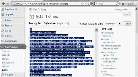 WordPress-How to Edit WordPress Theme CSS Styles