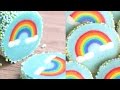 Rainbow with Clouds Cookies Slice & Bake Surprise! DIY Rainbow Treats