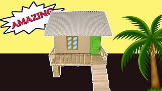 HOW TO MAKE A MINIATURE HOUSE FROM CARDBOARD