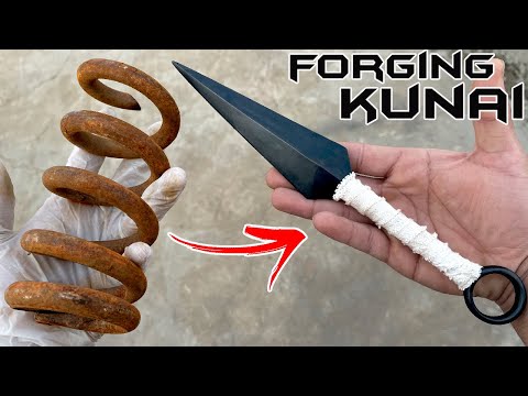 Rusty Coil Spring FORGED into a KUNAI