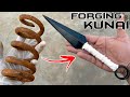 Rusty Coil Spring FORGED into a KUNAI