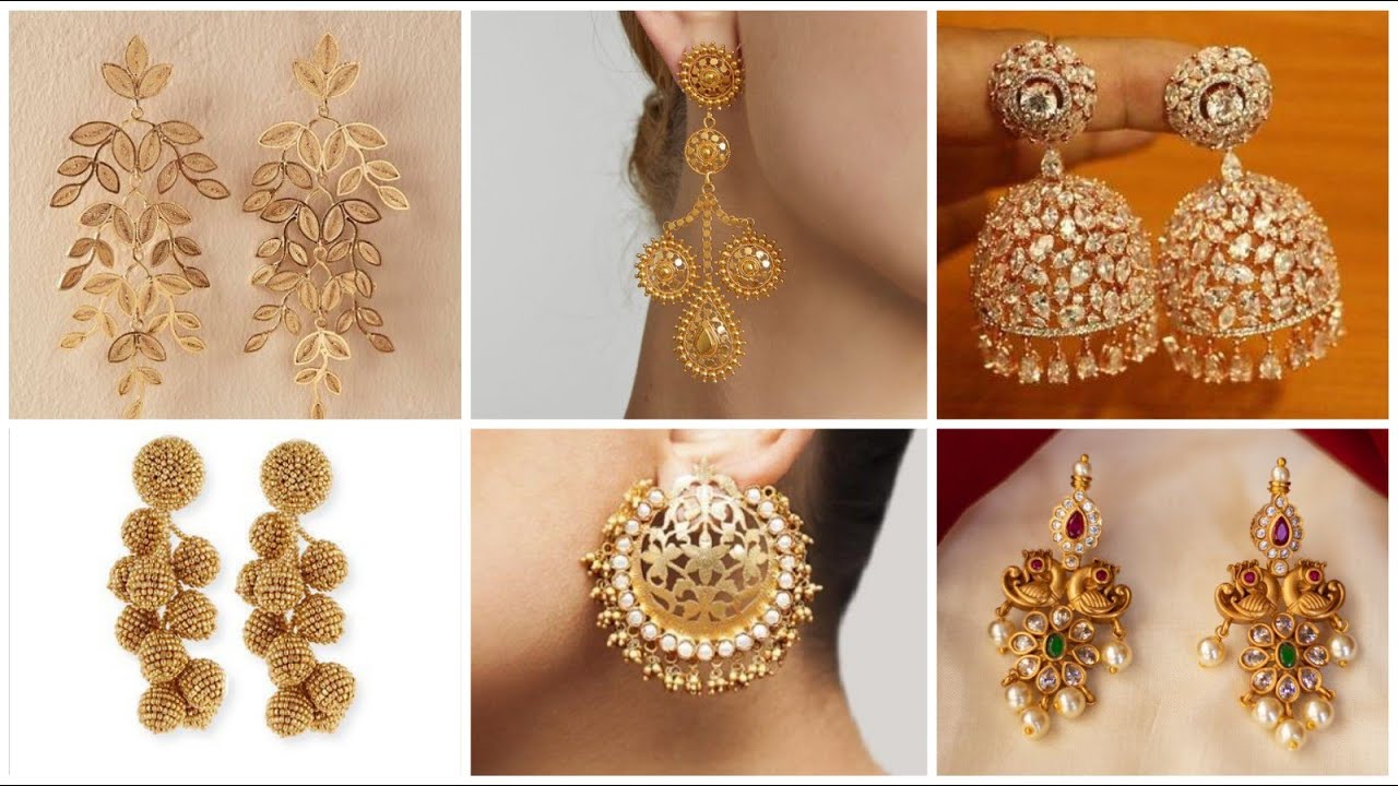 5 ग्राम में सोने का झाला || 20 gram gold earrings designs - YouTube