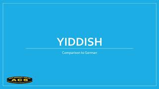 Acs German Language - Yiddish