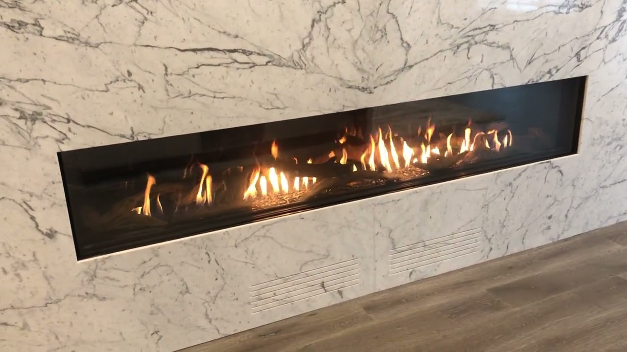 Flare Fireplaces 100 Inch Linear Gas Fireplace With Driftwood