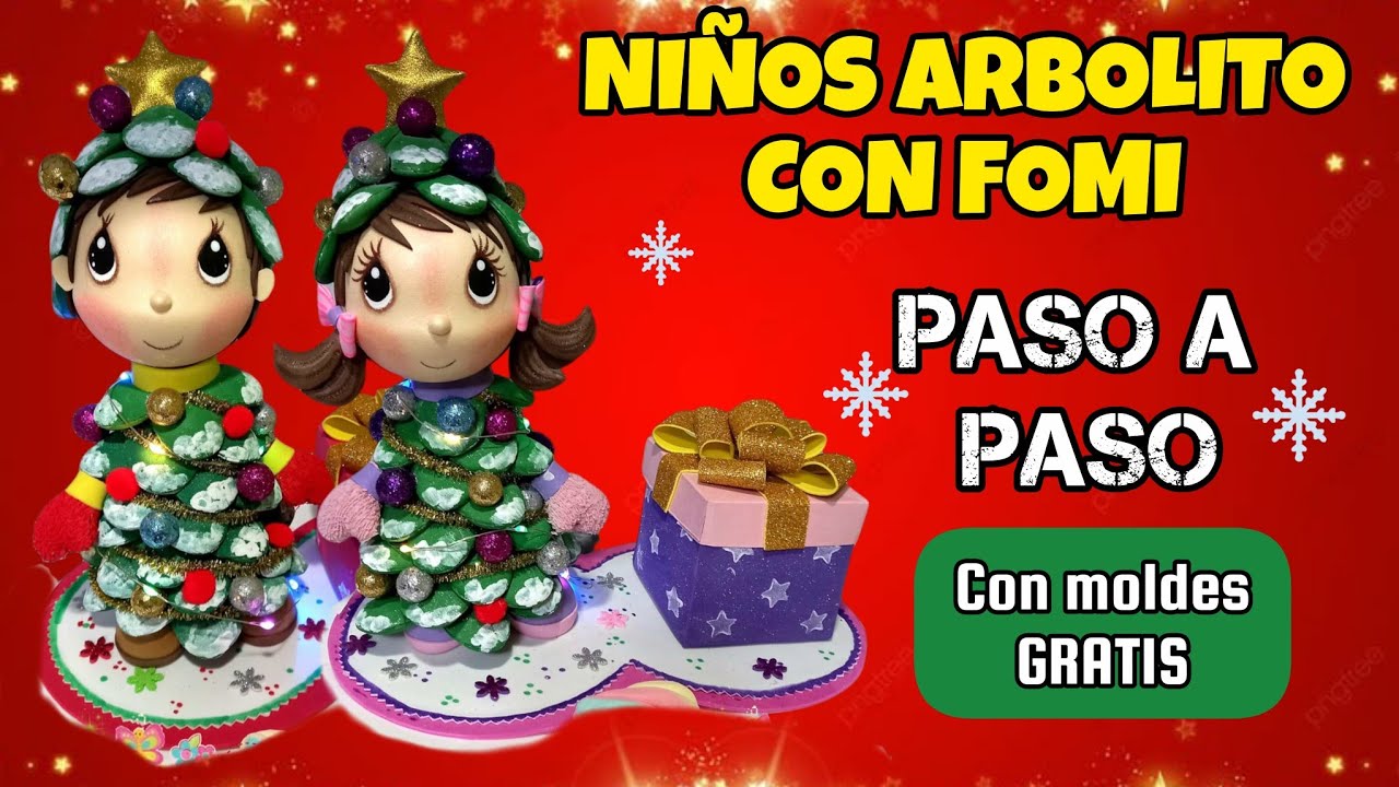 Niños Arbolito de Navidad en Fomi 🎄 | Tutorial Paso a Paso + Moldes GRATIS