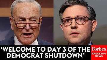 Speaker Johnson Calls Out Chuck Schumer, AOC, And Elizabeth Warren As Shutdown Enters 3rd Day