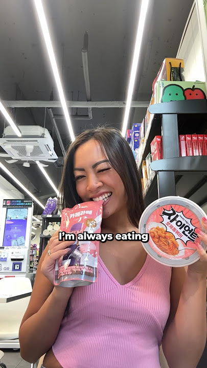 eating PINK food from a korean convenience store 💖 #shorts