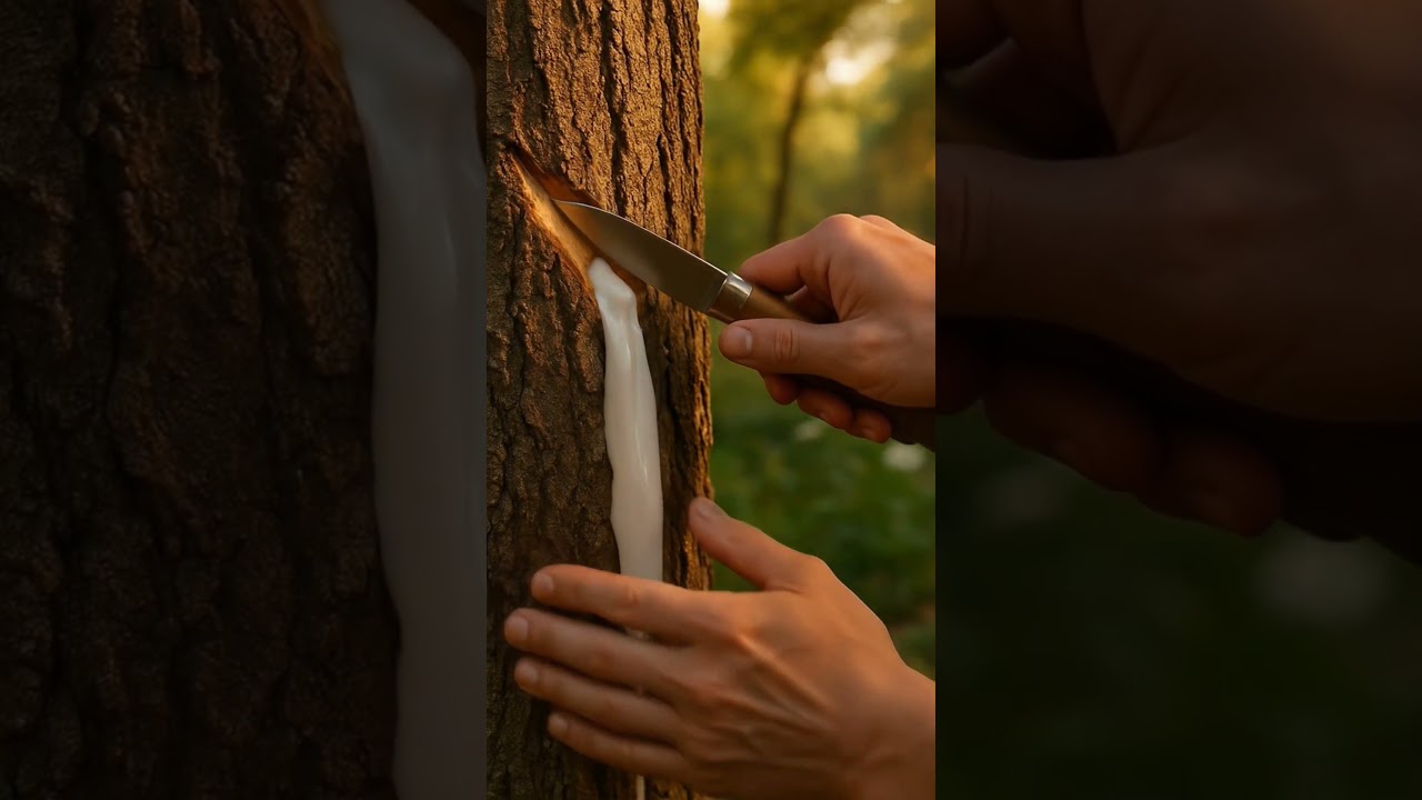 AI-Generated Reality: Tapping a Rubber Tree | Satisfying Digital Art #aiwithdigital #asmr #viral