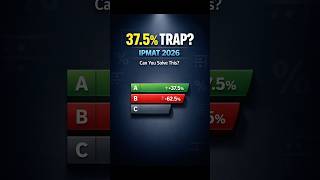 A is 37.5% More Than B 😳 Can You Find A : C? | IPMAT 2026 QA Hack Percentage Trick #shorts