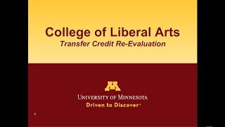 Transfer Credit Re-Evaluation