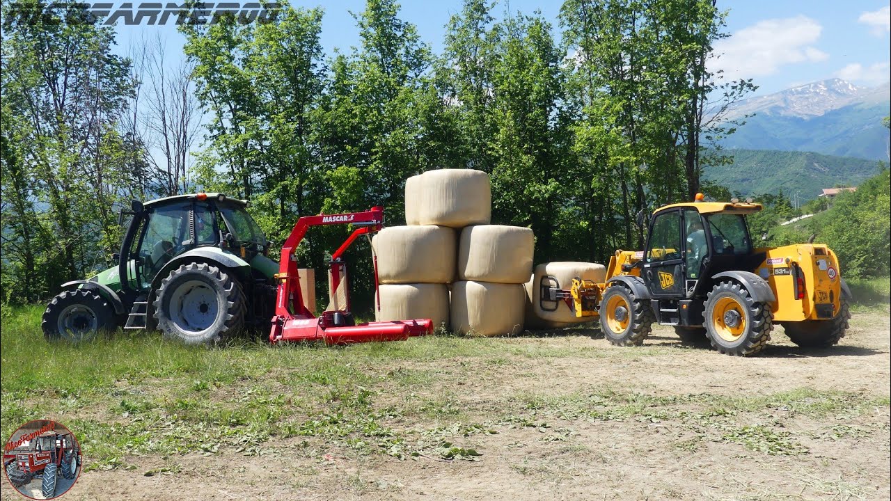 ALLEVAMENTO MARTIN | FASCIATURA BALLE DI TRITICALE | DEUTZ-FAHR AGROTRON MK3 90 + *NEW* MASCAR 1600