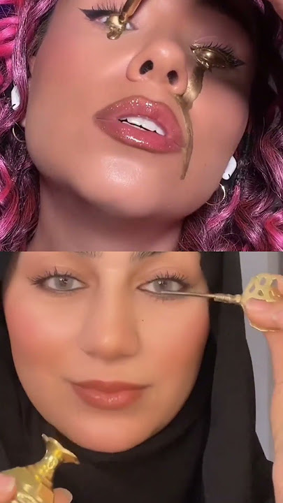 Kohl vs gold pigment #kohl #eyeliner #surma #makeup #blinkaria