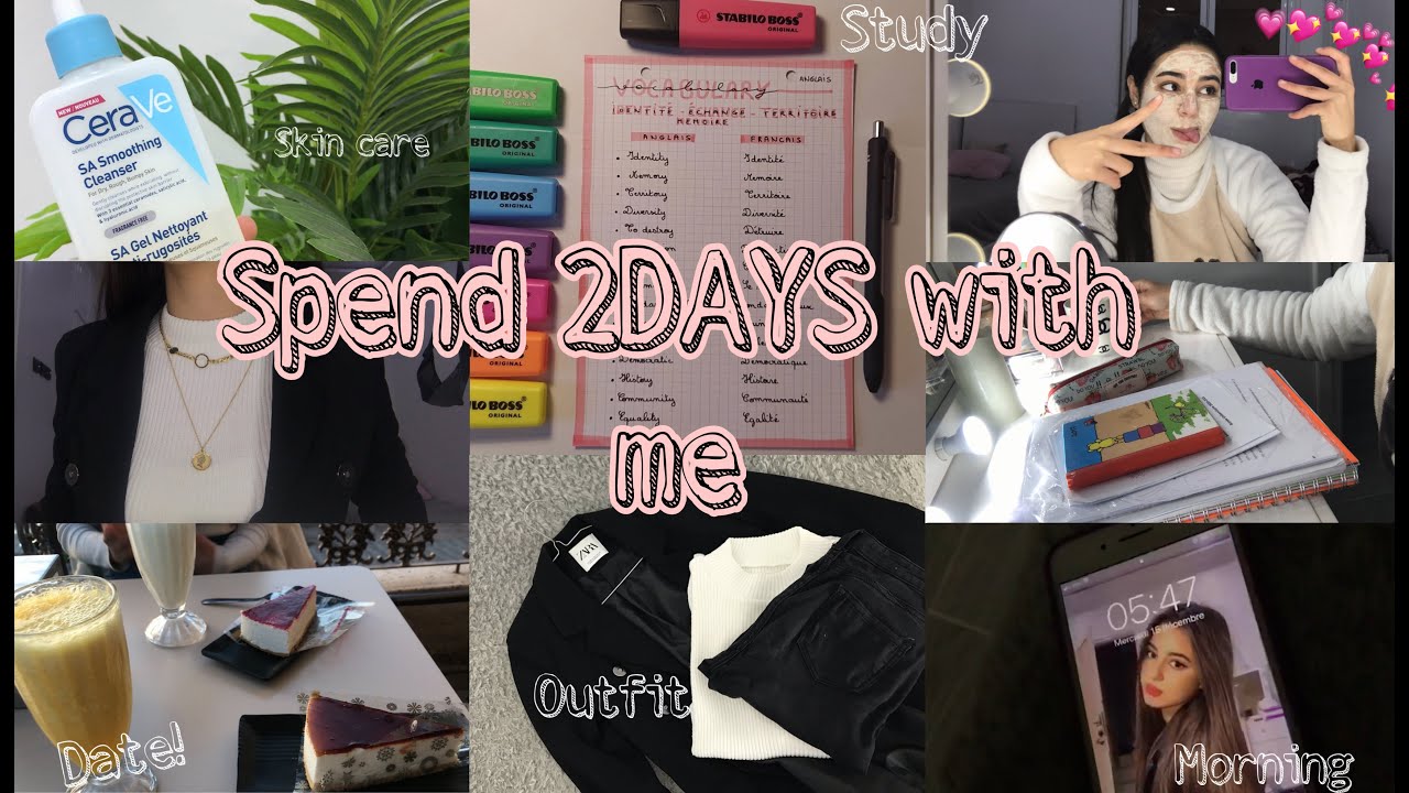 spend 2days with me 💓 ✨.دوزو معايا يومين فسيمانة/قراية/روتين/تنظيم الوقت