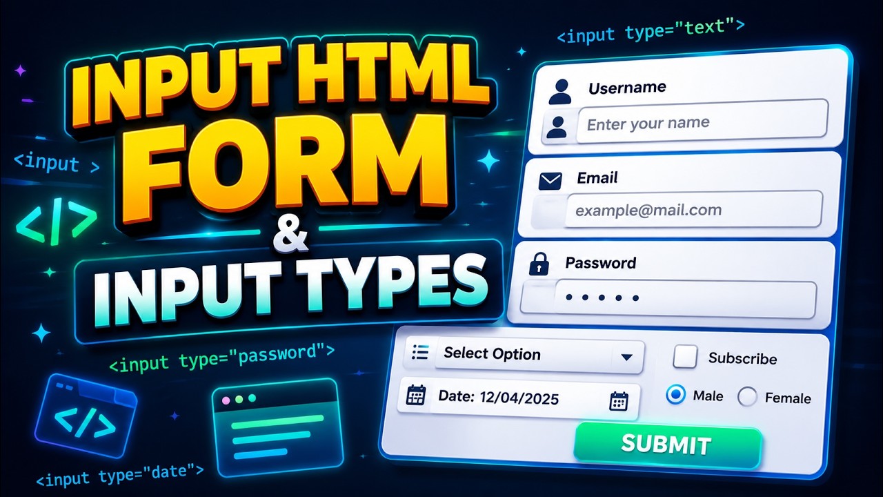 Belajar HTML Form & Input Types | Tutorial HTML Dasar untuk Pemula ...