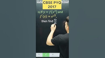 Q) If 𝑦=𝑓(𝑥^2 ) and   𝑓^′ (𝑥)=𝑒^√𝑥,    then find 𝑑𝑦/𝑑𝑥)#cbse2026 #maths #cbse #cbse2026