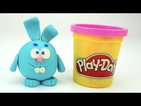 Пластилин для детей лепим Кроша из мультика Смешарики Пластилин для детей лепим Кроша из мультика Смешарики