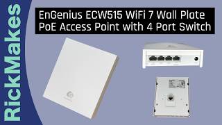 EnGenius ECW515 WiFi 7 Wall Plate PoE Access Point with 4 Port Switch
