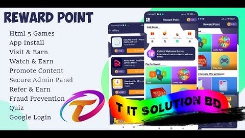 Reward Point - Html Games + Offerwall 2.0  Codecanyon Source Code - T IT SOLUTION BD