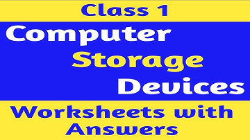 Storage Device | Class 1 Computer Worksheet | Computer Worksheet for Grade 1 | Class 1 Worksheet