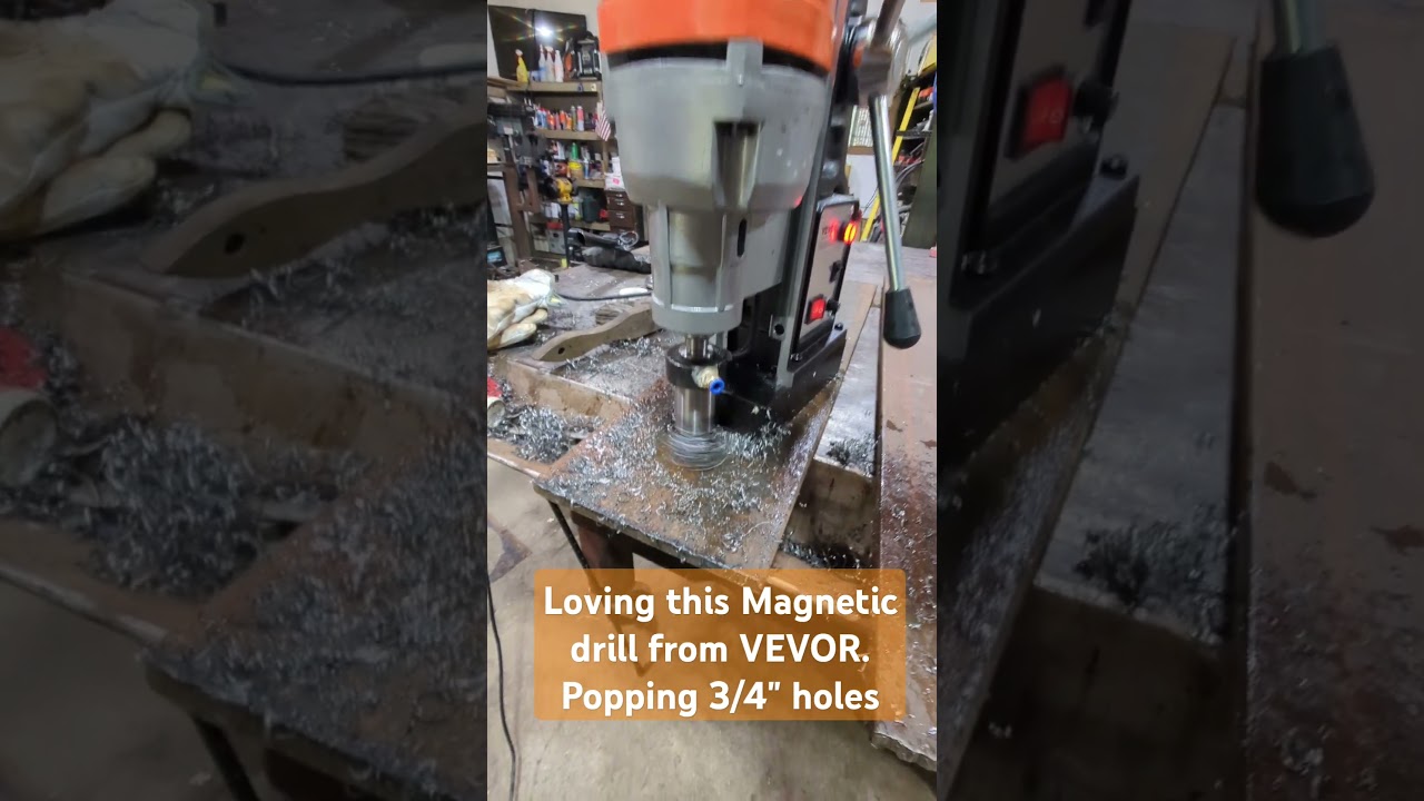 Mag drill with annular cutter, 3/4" holes with ease. 