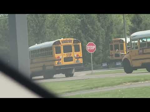 School Buses Leaving Olentangy Liberty Middle School