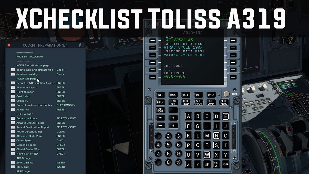 X-Plane 11 | XChecklist for Toliss A319