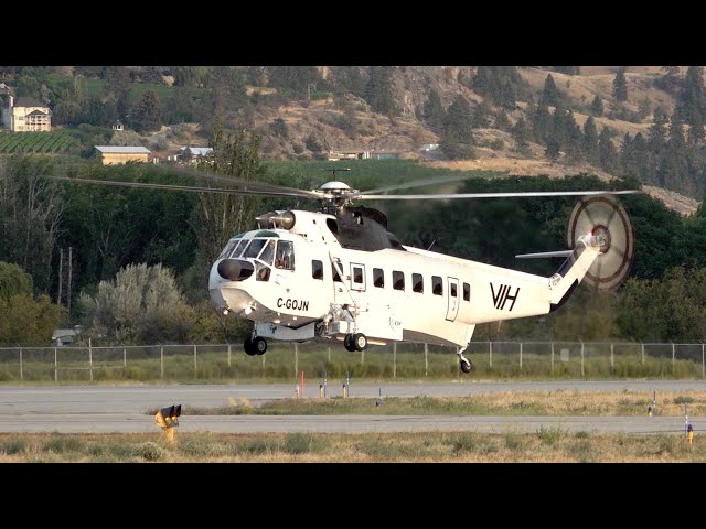 VIH Helicopters Sikorsky S-61 C-GOJN short flight for belly tank drop at YYF Airport