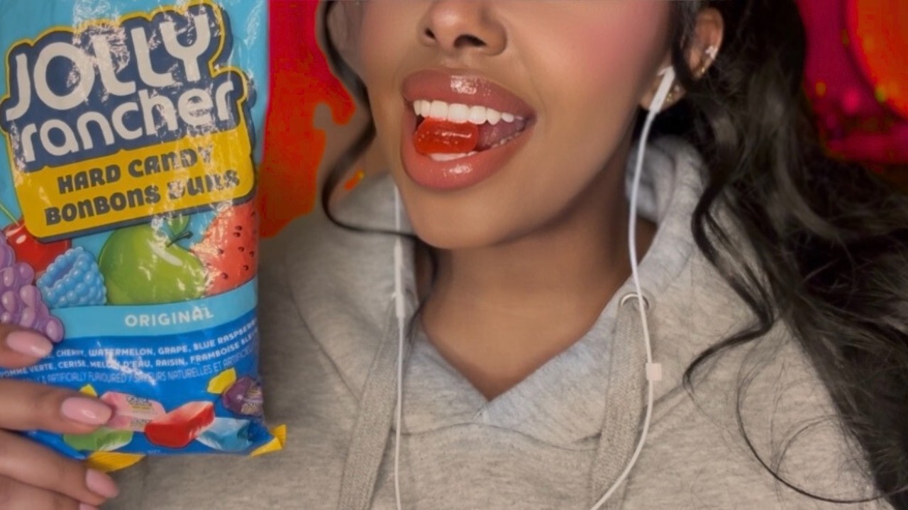 ASMR Clicky Whisper with Candy Mouth Sounds