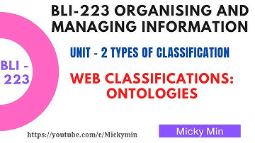 BLI - 223 UNIT 2 TYPES OF CLASSIFICATION | Web Classifications: Ontologies | IGNOU TEE March 2022