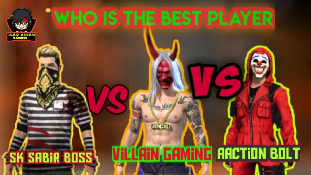 Sk Sabir boss vs Aaction bolt vs Villain Gaming || Indian No. 1fastest player|| TEAM Assam Gaming