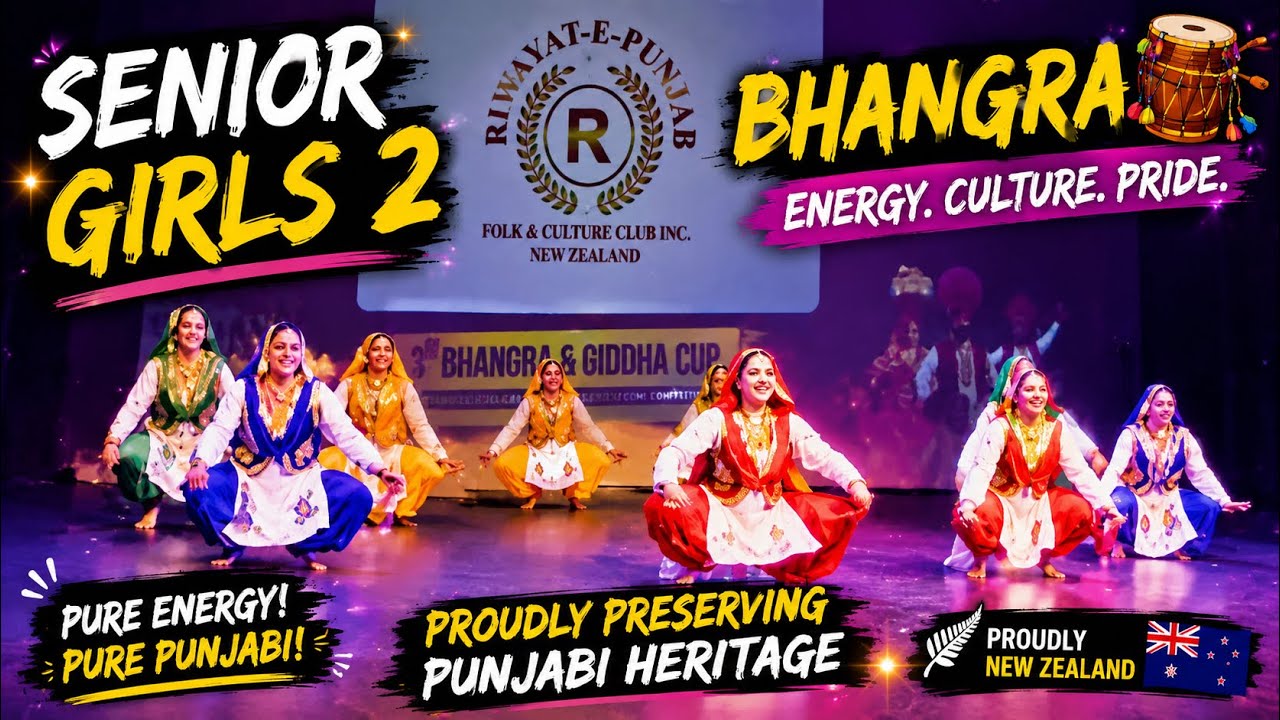 ⁣Senior girls Bhangra 2    Punjabi Culture Alive in NZ 🇳🇿 | Amazing Girls Bhangra Performance