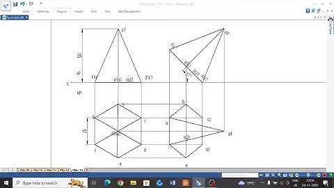Projection of Pyramids Problem No 13 Hexagonal Pyramid