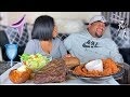 OUTBACK STEAKHOUSE| QUIZZING MY HUSBAND ON FEMALE PRODUCTS| HILARIOUS 🤣