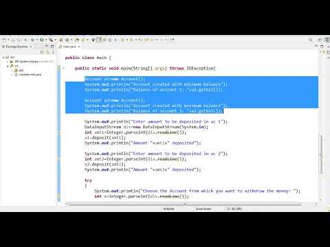 Exception Handling in Java| Bank Account with minimum balance| By: Farhan