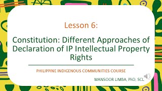 Lesson 6: Constitution—Different Approaches of Declaration of IP Intellectual Property Rights