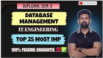 DATABASE MANAGEMENT TOP 25 MOST IMP | GTU DIPLOMA SEM 3 IT ENGINEERING | MOST IMP QUESTIONS