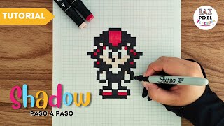 Como dibujar a SHADOW de SONIC en PIXEL ART – Tutorial paso a paso.