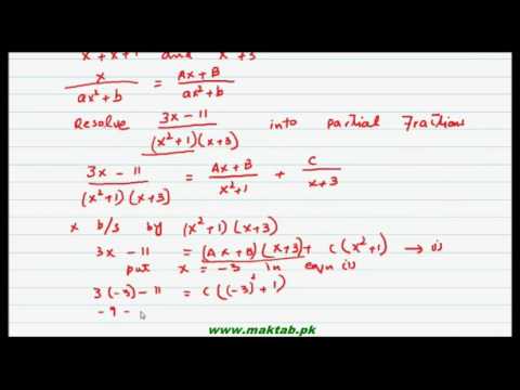 FSc Math Book1, CH 5, LEC 7: When Q(x) contains Non Repeated Irreducible Quadratic Factors (Case 3)